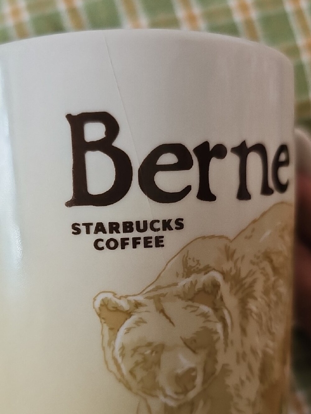 Starbucks White Mug with Green Accent and Beige Bear Illustration - Picture 4 of 6